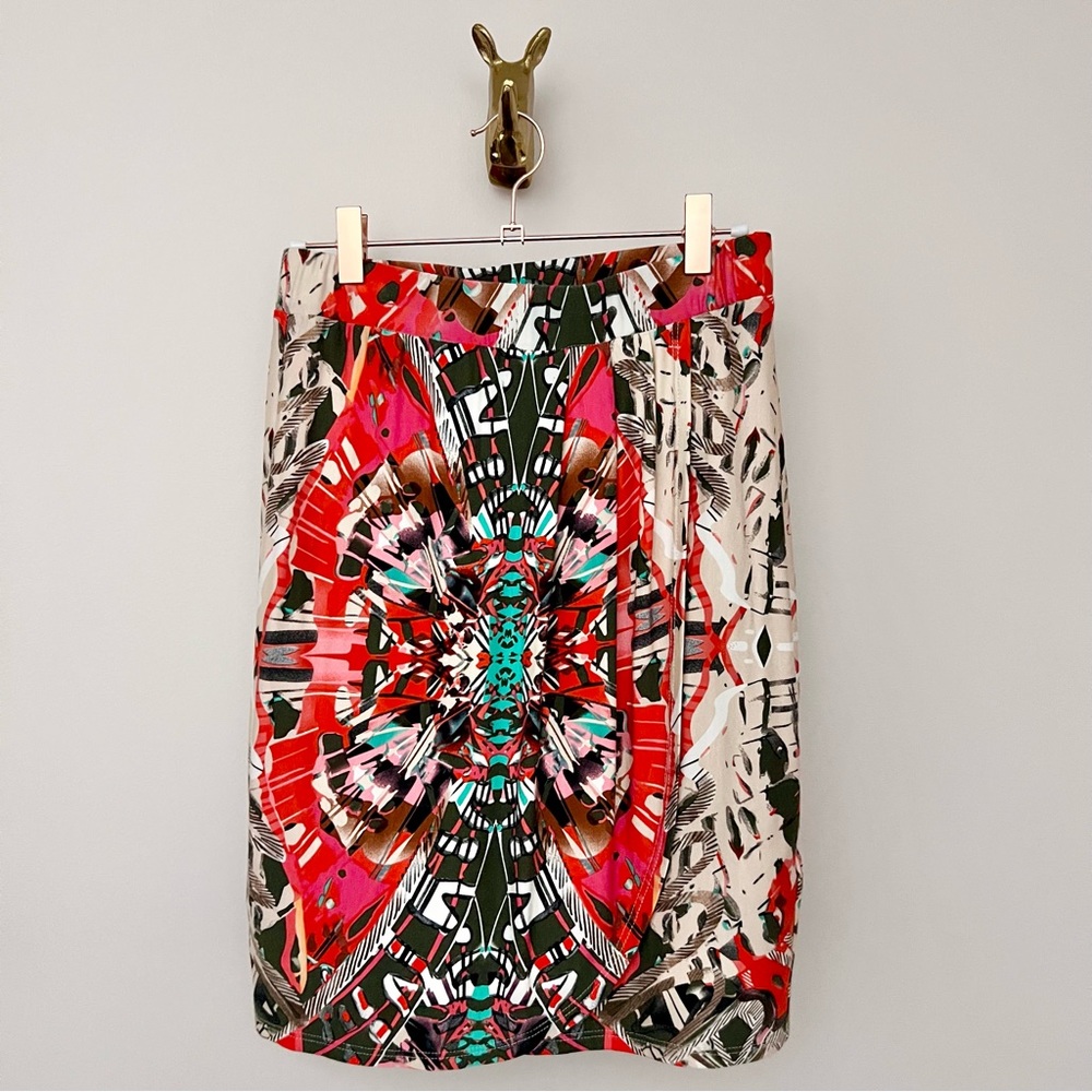 Anthropologie Faux Wrap Midi Skirt